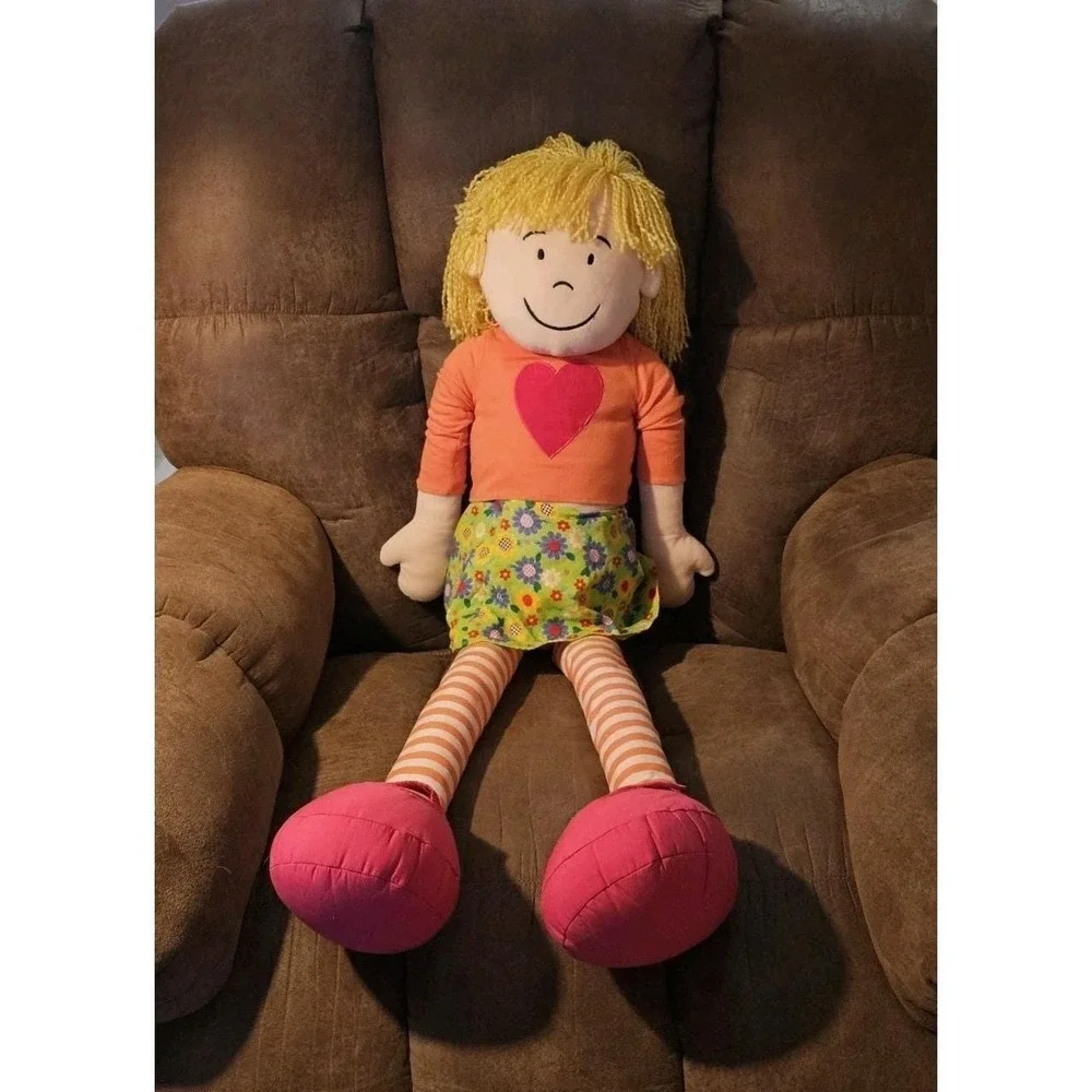 Vintage 2000 Groovy Girl 46in Supersize Rag Doll Yellow Yarn Hair Manhattan Toy